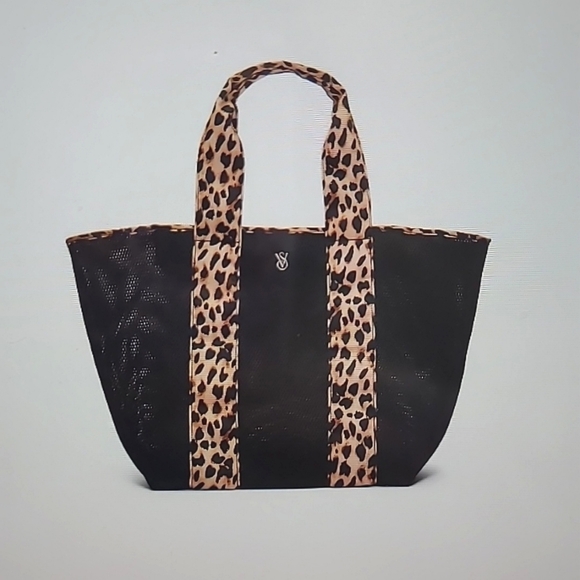 VICTORIA'S SECRET LEOPARD MESH TOTE BAG NEW WITH TAGS - Picture 1 of 8